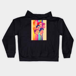 LGBTQ+ community with colorful background Kids Hoodie